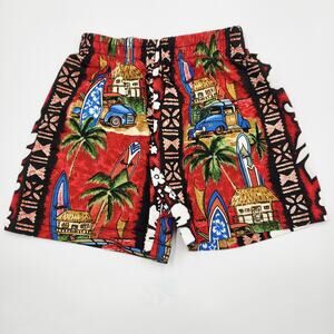Vtg 100% Cotton Hawaiian Tropical Beach Shorts Boys Size 2 Made in USA Unbranded